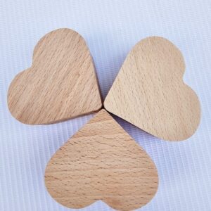 2cm thick heart shaped wooden piece