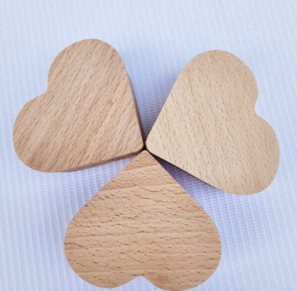 2cm thick heart shaped wooden piece