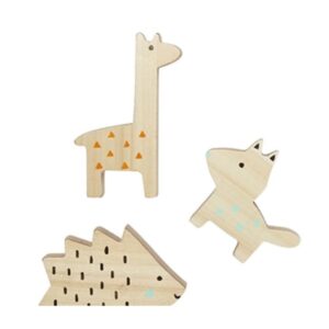 Set of 3 wooden animals