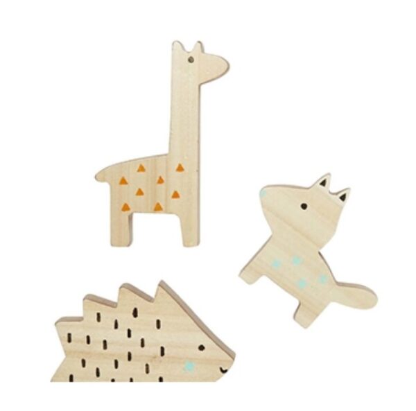 Set of 3 wooden animals