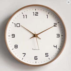 2025 New 14inch Nordic Solid Wood Simple Wall Clock Living Room Home Decoration