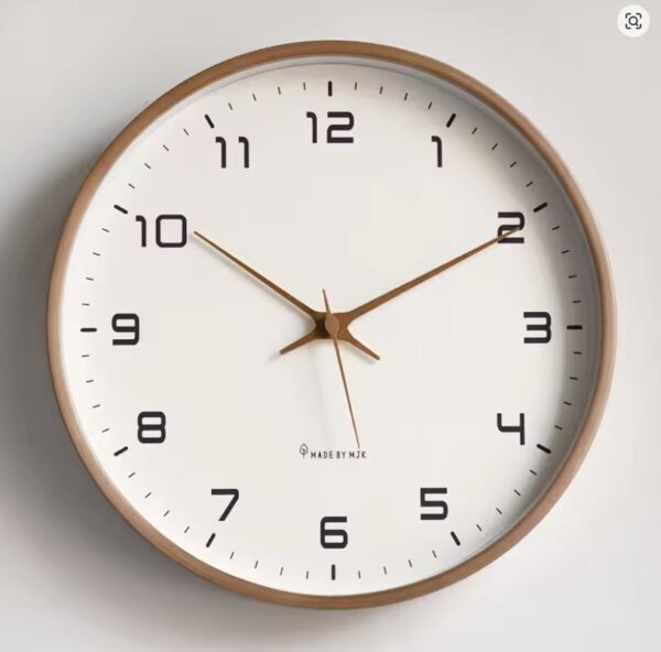 2025 New 14inch Nordic Solid Wood Simple Wall Clock Living Room Home Decoration