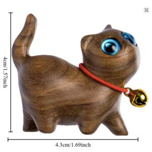 Cute Small Wooden Cats Figurine Handmade